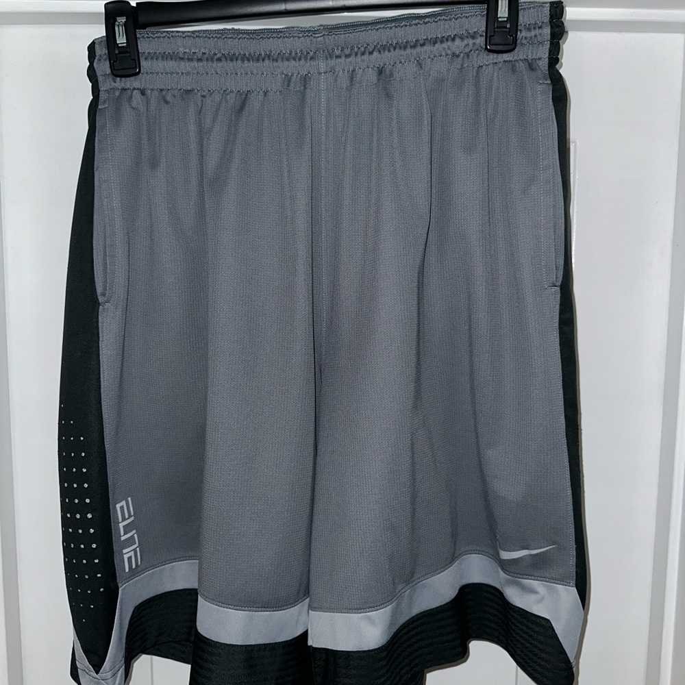 Nike Elite Gray and Black Basketball Shorts
